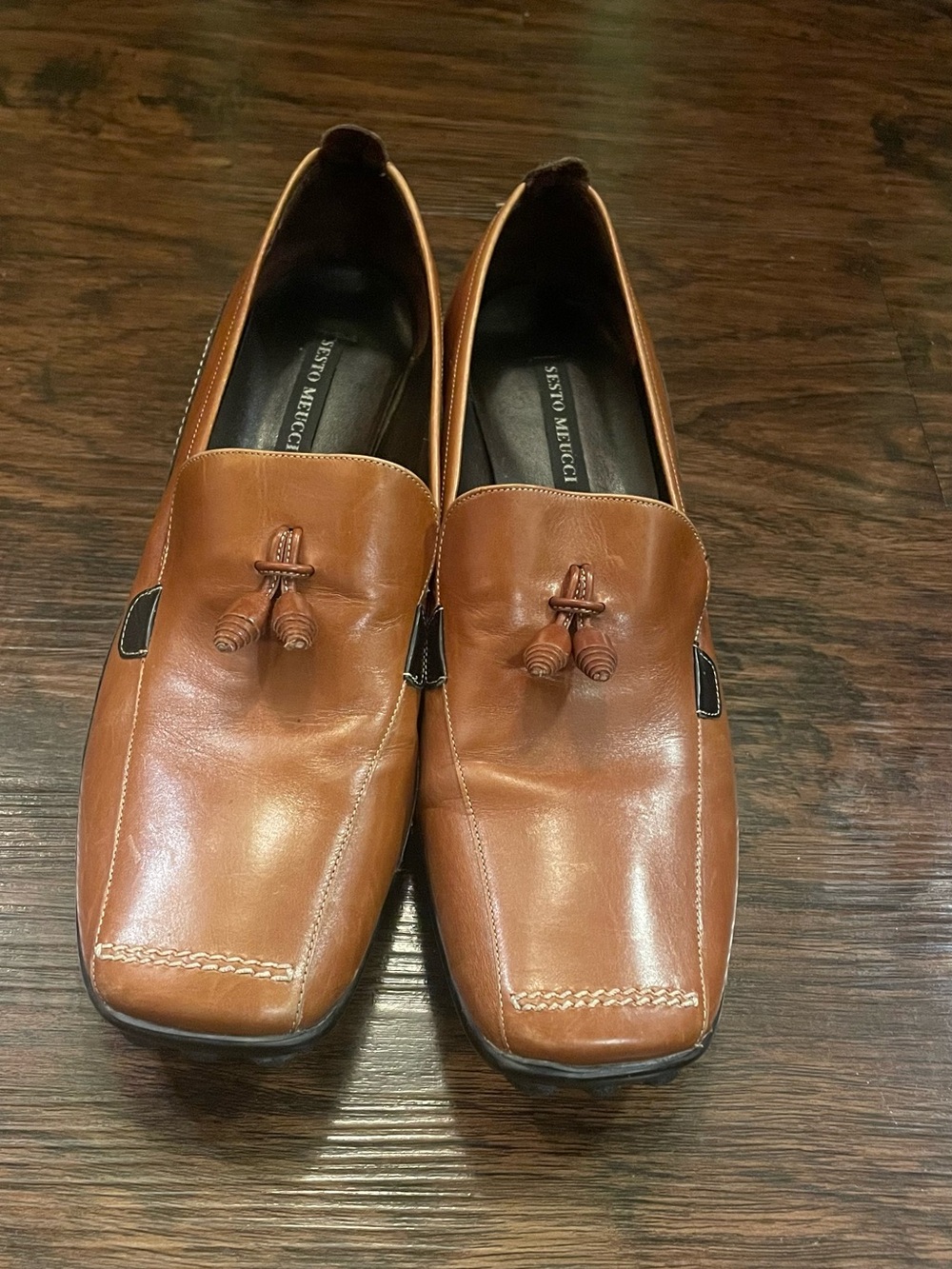 Sesto Meucci Shoes Womens 10S Brown Tassel Loafer Leather Comfort Driving Shoes